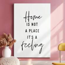 1pc Minimalist Inspirational Wall Art, Motivational Quote, Elegant And Beautiful Wooden Framed Wall Art, Wrapped Canvas Vintage Prints Poster, Home Is Not A Place It's A Feeling - Minimalist, Minimalist, Modern, Typographic Style, Perfect Gift Decor, Wall Art for Living Room Bedroom Office, Hanging Hardware Included - Wrapped Framed Canvas, Vertical - Lienzo enmarcado - Ver 2