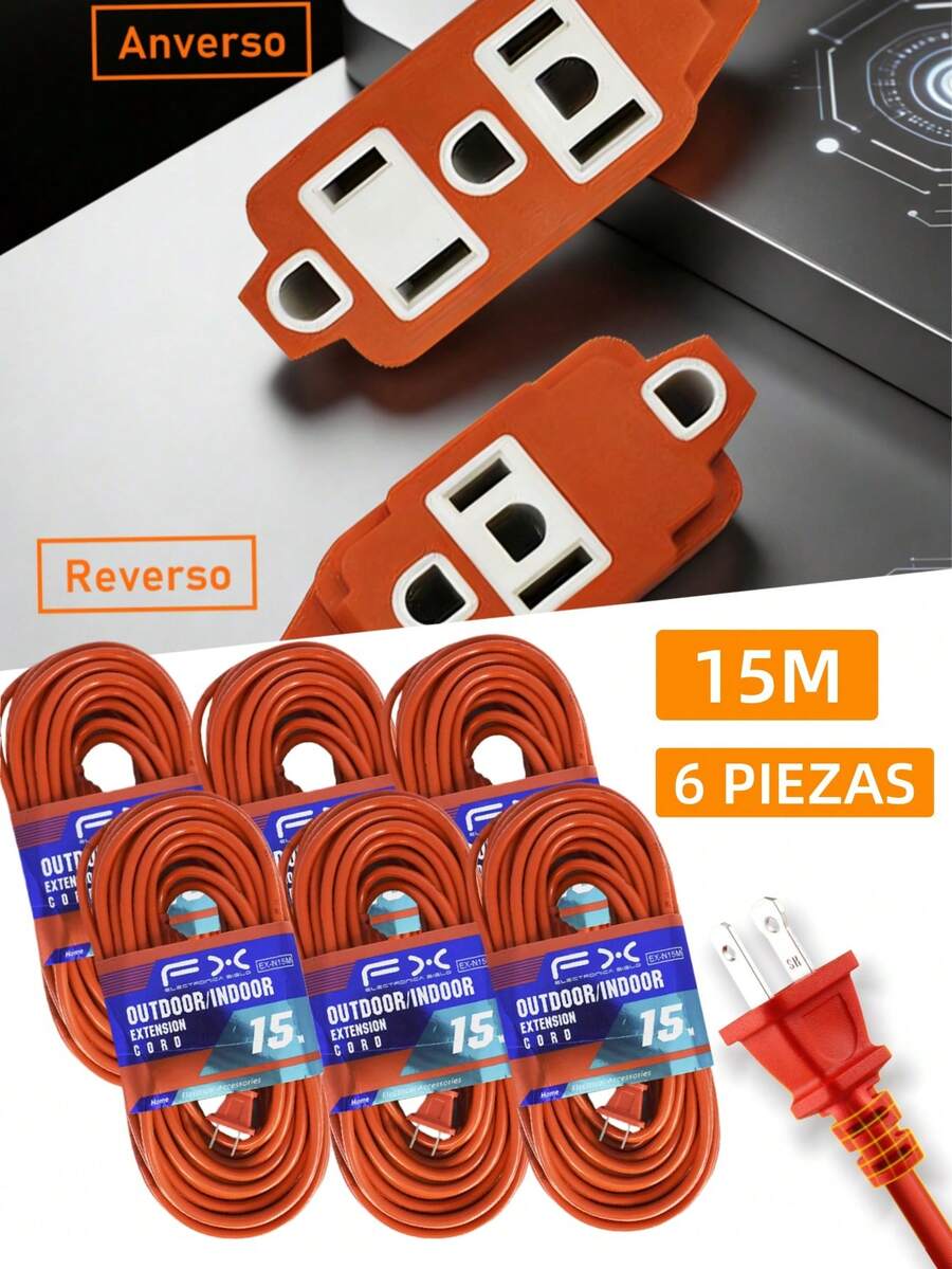 Electrical Sockets - 15 Metros -- 6 Piezas - View 1