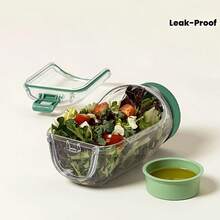 这款沙拉罐适用于微波炉、洗碗机和冰箱，采用侧开口和防漏盖设计。密封性极佳，配有调味罐，并可堆叠存放，是备餐、午餐、晚餐和办公使用的理想之选。 - 彩色 - 查看 9