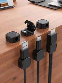 多功能磁吸式线缆整理架，桌面及车载充电线收纳架，自粘式办公桌及汽车线夹线缆管理解决方案 - 彩色 - 查看 9