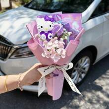 三丽鸥仿真花束，Hello Kitty玫瑰花束，Hello Kitty仿真玫瑰花，新年礼物，Hello Kitty玫瑰花束，纪念品，Hello Kitty情人节礼物，圣诞礼物，适合作为送给好朋友的生日礼物 - 彩色 - 查看 6