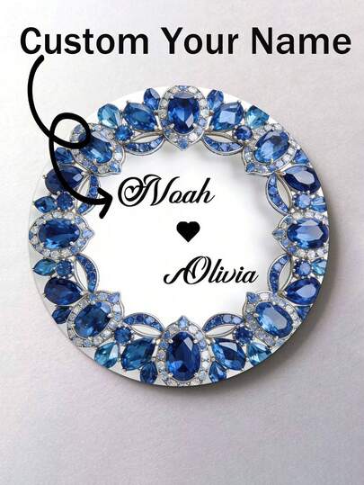 1/2/4/6/10 Pc Personalized Custom Names: Handmade Round Wooden Coasters, Wedding Coasters | Custom Name Wreath Design, Ideal For Weddings, Table Decorations, Wedding Favors, Gifts, And Valentine's Day Decorations