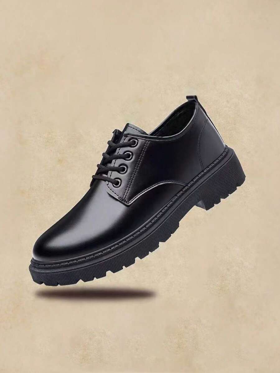 四季休闲皮鞋，2026新款软底防水男士乐福鞋，适合所有季节和节日穿着 - 黑色 - 查看 1