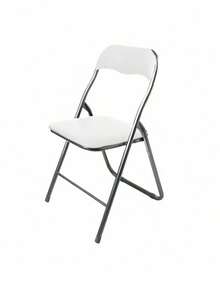 BLOOM STORE-Silla plegable para computadora, salón o entrenamiento 44,5*44*79 cm, respaldo y cojín de PU, cómoda y resistente, disponible en varios colores - blanco - Ver 5