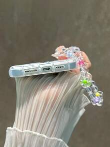 花卉彩绘平纹印花奶油色波浪边可拆卸手链简约防震加厚手机壳，兼容 17/17 Pro/17 Pro Max、16 XR/7/8、15 Pro Max、12 Pro Max、13 Pro Max、14 Pro Max、13、14、11、12P、14P、11P、12P、XS、XR、7/8P、7/8 Plus、A13、A22、A21S、A51、A52、S22 Ultra、A33、A35、10、Note 11 4G、11 Lite、A53、A14、A23、S23 Ultra、S24、A14、A15、S23、A73、A55、A54。手机，国际版，非国内版 - 彩色 - 查看 4