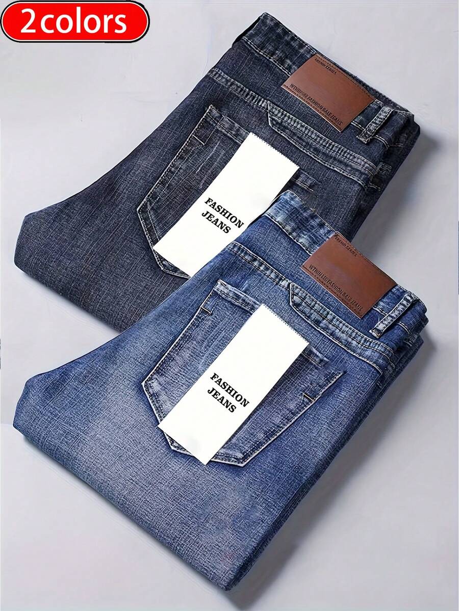 These Men's Jeans Are A Versatile Staple. Crafted From Classic Stretch Denim For All-Day Comfort, They Seamlessly Transition From Business To Leisure. The Perfect Gift For Any Occasion, These Thickened Jeans Offer Soft Comfort-Making Them An Ideal Present For Boyfriends, Husbands, Or Friends. - màu đen - Xem 1
