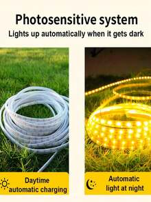 Luces de cadena solares para exteriores con control remoto, tiras de luces LED recargables, adecuadas para jardín, árboles, patio, terraza, escaleras, fiestas en la parte trasera del vehículo - 8 modos, sensor de luz, sensor infrarrojo (Nota: La longitud incluye 2m de cable de conexión) - Multicolor - Ver 7
