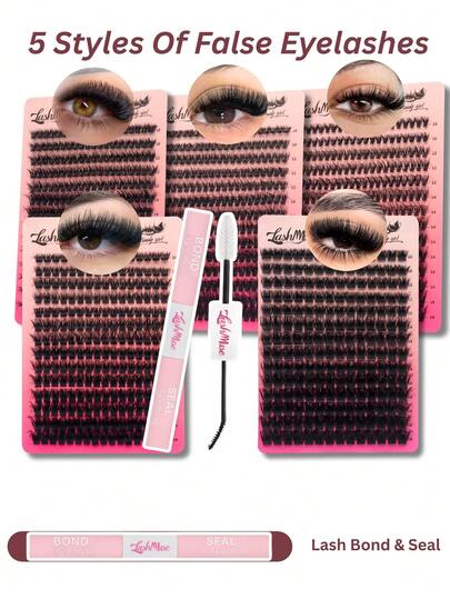 280pcs/224pcs/196pcs Fluffy False Eyelashes Set, 40D/60D/80D/100D/150D Thick Cluster False Eyelashes Set, 0.39-0.71 Inch Extra Long False Eyelashes Set, D/DD Curled False Eyelashes Set, Includes Eyelash Glue, Tweezers And Brush, Suitable For Beginners, Great For Daily Makeup, Party, Halloween And Christmas, Eyelash Cluster, Individual Lashes, False Eyelashes, Beauty & Personal Care, Holiday Makeup