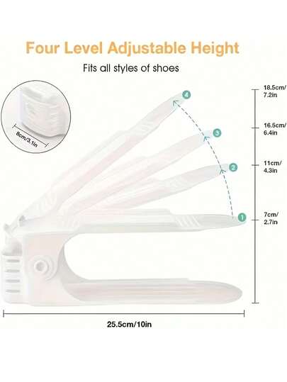 4-Tier Adjustable Double-Layer Shoe Rack For Space-Saving Organization In Bedroom, Entryway, And Closet - Durable Shoe Organizer For High Heels, Sneakers, Sandals, Boots; Ideal For Small Apartments, Travel, Dorm Rooms; Easy Assembly, Sturdy Metal Frame, Non-Slip Base, Maximizes Vertical Storage, Keeps Shoes Neatly Sorted