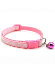 Collar ajustable de nailon con estampado de pata para mascotas, adecuado para perros pequeños/medianos/grandes, correa para el cuello de mascota de estilo aleatorio - Rojo - Ver 12