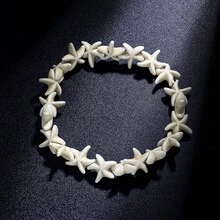 1pc Fashionable Resin Starfish Beaded Anklet, Suitable For Daily Wear - Multicolor - View 2