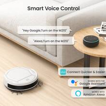 LEFANT M210(T) Robot Vacuum 3.1in Ultra Slim 11in Diameter Self-Charge 2200Pa Suction 120Mins Voice Control Pet Hair Carpet Precise Avoidance, Ideal For Cleaning Hard Floors In Kitchens And Living Rooms, White - 白色 - 查看 7