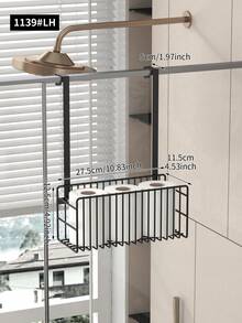 1个悬挂式淋浴置物架，无需钻孔，浴室收纳架，洗漱用品架，适合存放淋浴用品和护肤品，金属材质，浴室配件 - H/W - 查看 14