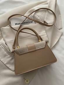 New Fashionable Minimalist Korean Style Contrast Color Casual Shoulder Crossbody Bag - Khaki - View 8