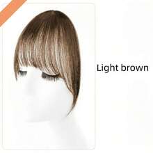 6inch Wig With Air Bangs And Sideburns, Lightweight Bangs Suitable For Daily Wear And Parties - Light Brown - View 5