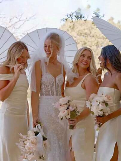 1pc/6pcs/10pcs High Quality Western/European Style Wedding Decor Prop Umbrella, Handpainted DIY Craft Material Painting Coloring White Umbrella