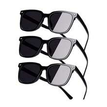 12/6/3 New Summer European And American Style Square Colored Men's Glasses, Perfect For Outdoor Sports Such As Cycling And Fishing, And A Stylish Beach Accessory. - 黑色 - 查看 13