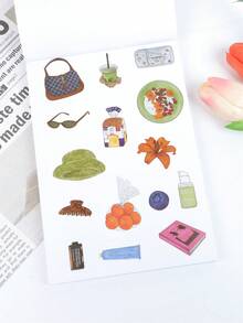Fruit Icon & Pastel Letter Sticker Book, DIY Scrapbooking Decoration For Girl's Diary - A - View 6