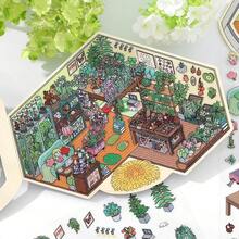 1pc 3D Store Theme Decorative Sticker, 3D Landscape Sticker For Phone, Item Decoration Sticker, Notebook Material Sticker, Suitable For Scrapbook, Diary, Water Bottle, Laptop, Aesthetic Sticker, Scrapbooking Supplies - A - View 3