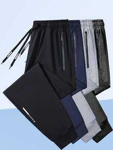 Men's Casual Loose Drawstring Outdoor Sweatpants - Black - View 5