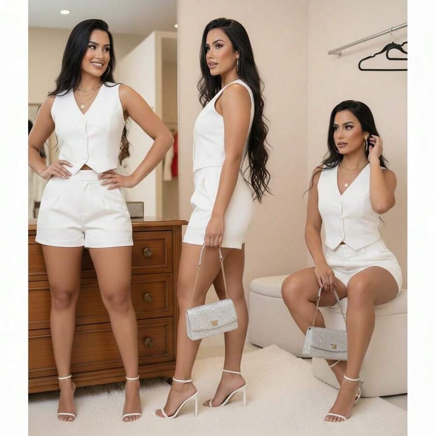 Virginia Women's Tailored Suit - White - View 1