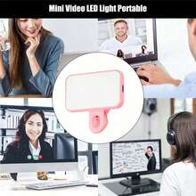 No 015062149-0001 1 pieza Luz de anillo selfie de temperatura de color bi-color cálida y fría, luz de relleno selfie portátil, luz selfie con clip, lámpara selfie para teléfono, adecuada para teléfonos y computadoras, maquillaje, reuniones de Zoom, transmisión en vivo, vlogging, perfecta para selfies y videollamadas, regalo del Día de la Mujer de 150mAh - A - Ver 4
