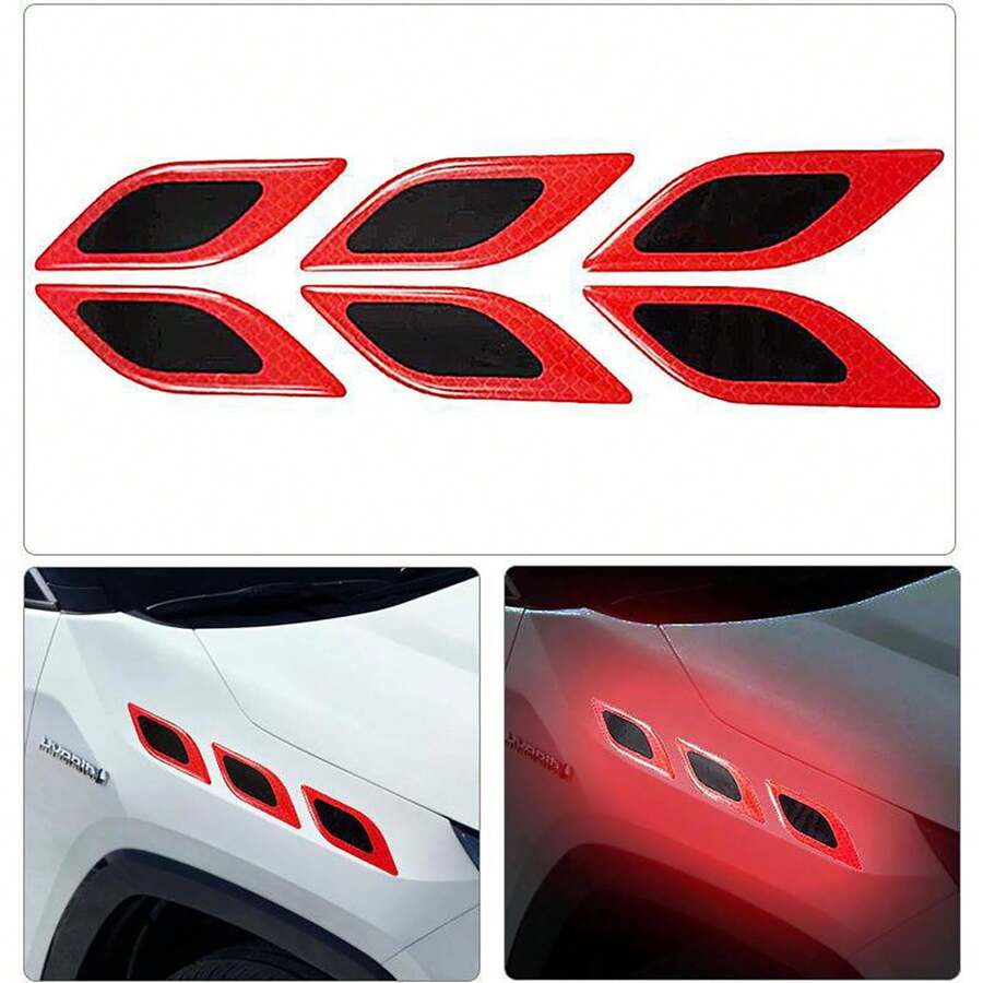 Leaf-Shaped Anti-Collision Car Sticker - Vehicle Bumper Decal, Nighttime Safety Warning Stripe, Suitable For Trucks, SUVs - A - View 1
