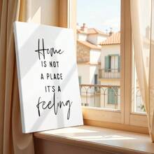 1pc Minimalist Inspirational Wall Art, Motivational Quote, Elegant And Beautiful Wooden Framed Wall Art, Wrapped Canvas Vintage Prints Poster, Home Is Not A Place It's A Feeling - Minimalist, Minimalist, Modern, Typographic Style, Perfect Gift Decor, Wall Art for Living Room Bedroom Office, Hanging Hardware Included - Wrapped Framed Canvas, Vertical - Lienzo enmarcado - Ver 7