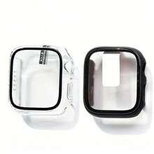 2pcs (Black + Transparent) Tempered Glass Protective Case Compatible With Apple Watch Series 11/9/8/7/6/5/4/3/2/1/Ultra1/2, Made Of Durable Material, Shock-Resistant, Full Protection, Ultra-Thin Design, Easy To Wear, High Transparency, Anti-Fingerprint, Scratch-Resistant. - 2 Pieces (black + Transparent) - View 12