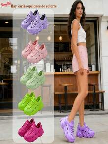 Zapatillas deportivas resistentes al agua con talón reforzado diseño aireado y suela de alto agarre ideales para salidas al aire  días lluviosos - Púrpura malva - Ver 1