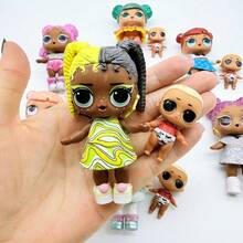 LOL SURPRISE LOL惊喜娃娃，随机赠送1个8厘米娃娃和1个迷你娃娃，稀有收藏玩具，逼真模型玩具，圣诞节/生日礼物，DIY创意礼物送给朋友 - 彩色 - 查看 9