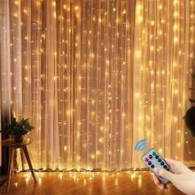 USB Powered Indoor Decorative String Lights, Suitable For Home, Bedroom Decor And Holiday Celebrations (Party, Wedding, Eid) - USB窗簾燈 - 查看 4