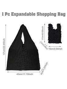 1个加厚可扩展魔术手提袋 - 可折叠至手掌大小，耐用涤纶纤维材质，带腕带，多种颜色可选，适合购物，可重复使用，新款魔术可扩展袋，大容量旅行包，单肩便携加厚大容量可扩展可重复使用购物袋，旅行及礼品（母亲节、父亲节、毕业季） - 彩色 - 查看 9
