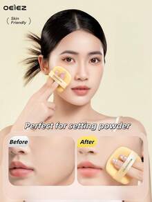 OEIEZ 6 piezas Esponjas de maquillaje, herramientas de aplicación de cosméticos suaves y lisas para BB Cream, base de maquillaje, corrector, estilo coreano cuadrado Difuminador de maquillaje para un cutis perfecto - Amarillo - Ver 6