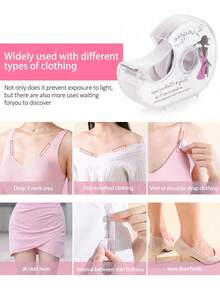 3/2/1pc PET Double-Sided Adhesive Anti-Glare Sticker - One-Time Use Underwear And Shirt Fixation Sticker - Invisible, Seamless, Transparent Anti-Glare Sticker. - Multicolor - View 3