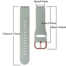 18毫米光滑表面玫瑰金扣硅胶表带，适用于vivoactive 3S/4S/3S、Forerunner 255S/265S、Venu 2S/3S、Move 3S、Active S、荣耀手表S1、Talkband B5、S1/B5手环、18毫米手表、GT 4 41毫米手表。质地光滑，轻巧紧凑，佩戴舒适贴合。是日常佩戴的理想之选，也是女士精致配饰，更是馈赠佳品。 - 18mm - 查看 4