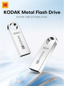 Kodak 柯达 K820 迷你金属 USB 闪存盘，带挂绳，可作钥匙扣使用，USB 2.0 接口，容量可选 32GB、64GB 或 128GB，适用于汽车、笔记本电脑、台式机和 MacBook。 - 銀色 - 查看 2