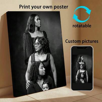 1pc Customized Canvas Wall Art - Personalized Family Photo Poster, Modern Fabric Print Suitable For Bedroom And Living Room Decor, Unique Gift For Holidays And Special Occasions, Hanging Canvas Wall Art, Cozy Home Decor, Room Decor Solution, Wall Art Installation, Frameless Wall Art, Fabric Print Art, Contemporary Canvas, Minimalist Wall Art, High-Quality Fabric Printing, Fade-Resistant Printing, Gift Shoppers, Home Decor Enthusiasts