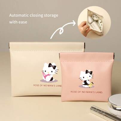 1pc Data Cable Organizer Bag, Auto-Close Portable Pouch For Earphones, Chargers, Power Banks, Cosmetics Samples