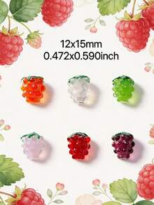 5/10/Piezas/1 paquete Decoraciones colgantes de frambuesa y fresa glaseadas, adecuadas para hacer collares, aretes, pulseras y joyería DIY - 5 piezas de uvas glaseadas - Ver 11