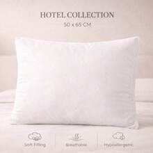 Hotel Collection Pillow 50*60 Cm – Scandinavian Premium Soft & Breathable Hypoallergenic Cushion. Made In Turkey - White - View 1