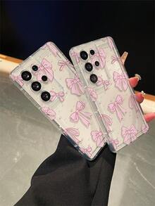 1个时尚创意甜美少女粉色蝴蝶结波点图案透明气垫TPU防震手机壳，适合作为三星Galaxy S22/23/24/25/A05/A05S/A53/A54/A55及其他型号的节日礼物 - 彩色 - 查看 8