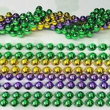 Mardi Gras Bead Necklaces Round Multi Colors Costume Necklace For Events And Party Favor NoveltyCarnival Party Supplies - 12pcs - View 5