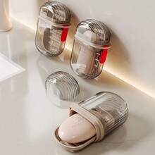 1pc High Quality Travel Soap Dish - With Drainage Cover - Premium Soap Box For Business Trip - Luxury Mini Soap Holder - 1pc - View 5