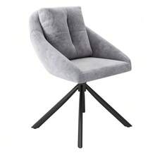 Modern Swivel Chair In Grey Velvet, Elegant And Comfortable, Made Of Breathable Velvet, With An Ergonomic Design. - Grey - View 7