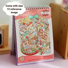 3.0 Version Tilado Miniature Scene Collection Book 3.0 - 15 Sticker Sheets, 10 Backing Cards, 10 Reference Images, 1 Tweezers, 3D Miniature House Crafting Kit For DIY Collages, Art Stickers, Housewarming Scrapbook Supplies - 收藏冊 3.0 粉紅色 + 鑷子 - 查看 8