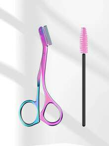 CIMACA Makeup Beginner Essential! Eyebrow Scissors + Eyelash Brush Set, One-Step Eyebrow Shaping And Defining, Compact Beauty Tool Kit, Easily Create Refined Eyebrows - Multicolor - View 12