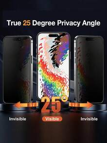 3pcs 9H Matte Ceramic Tempered Glass Screen Protector Compatible With IPhone 17 Pro Max/17 Pro/17 Air/16 Pro Max/16 Pro/14/13/12/11, Full Screen Coverage, Scratch-Resistant, Anti-Fingerprint - Black - View 2