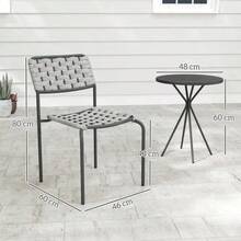 Poly Rattan Garden Furniture Set, 2-Person Garden Lounge Set, 3-Piece Set With 2 Stackable Chairs And A Table, Weather-Resistant, For Garden, Patio Or Balcony, Grey - Grey - View 7