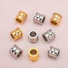 20pcs 8mm Stainless Steel Spacer Beads, Large Hole Tire Shaped Beads Pendant, Suitable For Necklace, Bracelet And Other DIY Jewelry Making - Stainless Steel Beads - View 7